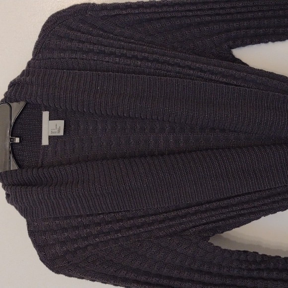 H&M Charcoal Gray Cable Knit Belted Long Sweater size Small - Picture 3 of 16